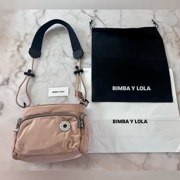 BIMBA Y LOLA Taupe Crossbody Bag Expandable Strap - Picture 15 of 16